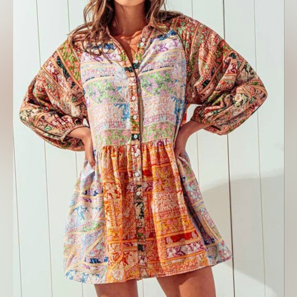 Multicolor Bohemian Print Dress